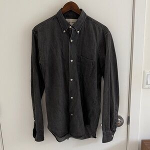 Our Legacy 1950’s Washed Black Denim Button-Down Shirt